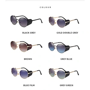2021 newest fashion round frame punk windproof sunglasses women men eyewear shade vintage sun glasses wholesale custom goggles