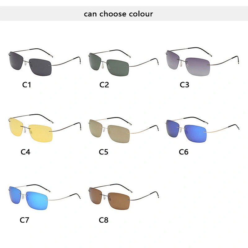 2021 newest fashion anti UV square titanium sunglasses polarized women men eyewear shade sun glasses wholesale custom goggles