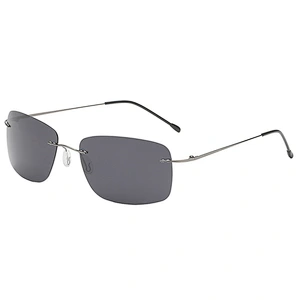 2021 newest foldable titanium rimless square sunglasses polarized women men eyewear shade sun glasses wholesale custom goggles