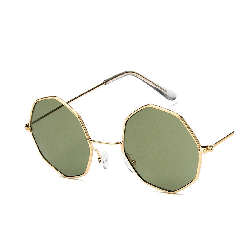 2021 newest metal round frame polygon retro sunglasses women men eyewear shade vintage sun glasses wholesale custom goggles