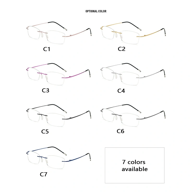 Anti blue light HD titanium light rimless trendy retro designer optics reading glasses men women wholesale reader glasses frame