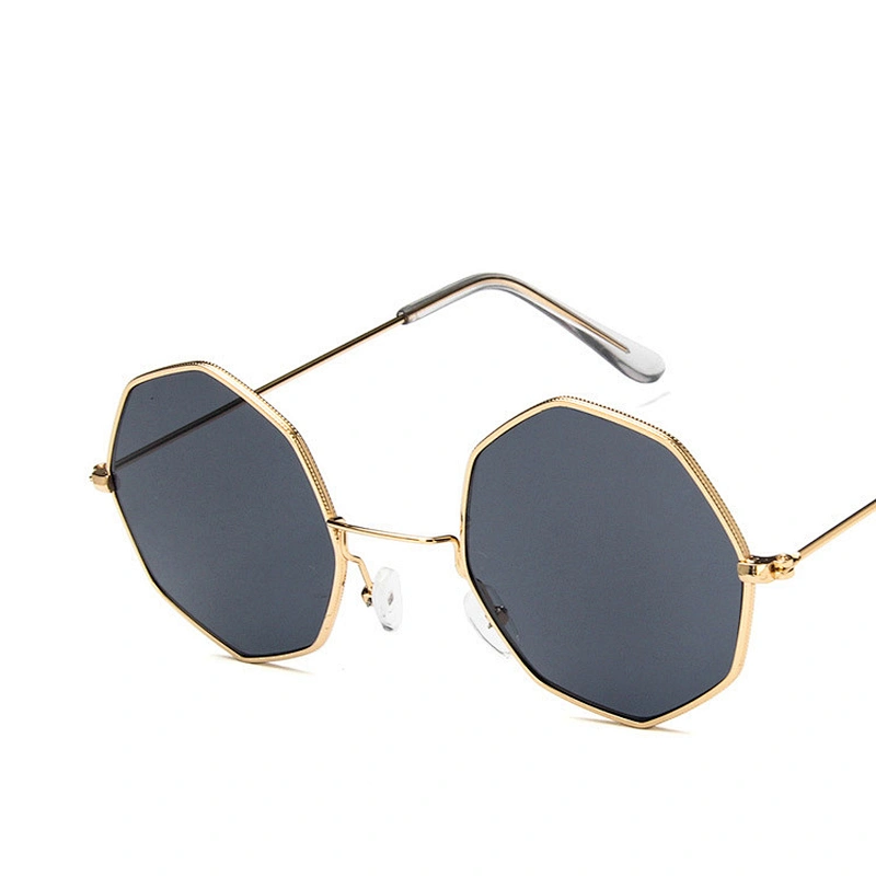 2021 newest metal round frame polygon retro sunglasses women men eyewear shade vintage sun glasses wholesale custom goggles