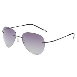 2021 newest fashion titanium rimless round sunglasses polarized women men eyewear shade sun glasses wholesale custom goggles
