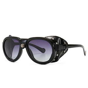 2021 newest fashion round steampunk polarized sunglasses women men eyewear shade vintage sun glasses wholesale custom goggles