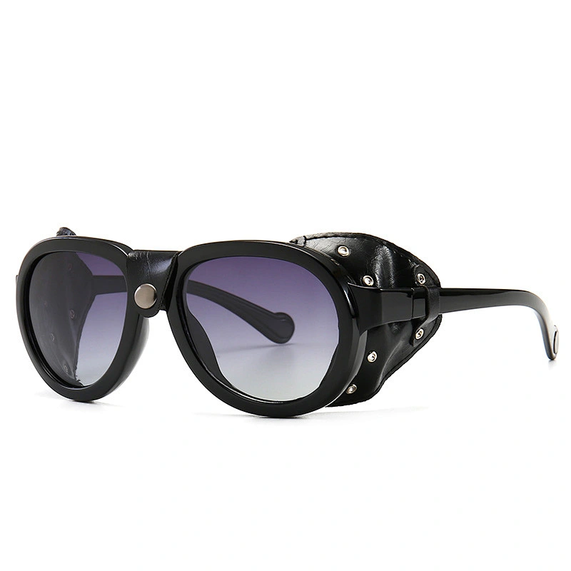 2021 newest fashion round steampunk polarized sunglasses women men eyewear shade vintage sun glasses wholesale custom goggles