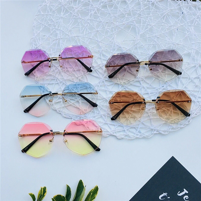 Anti UV 2021 newest fashion chamfering metal sunglasses women men eyewear shade vintage sun glasses wholesale custom goggles
