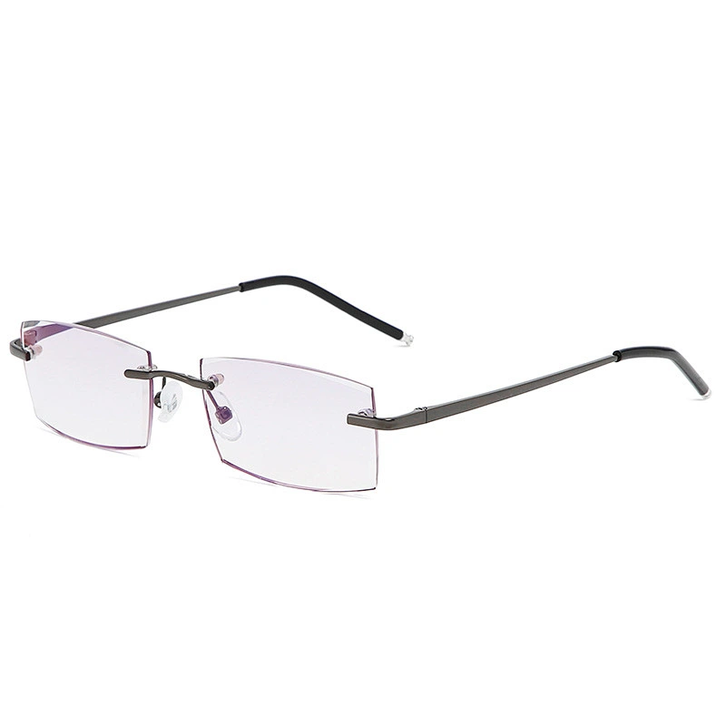 Anti blue light chamfer rimless trendy rhinestone retro designer optics reading glasses men women wholesale reader glasses frame