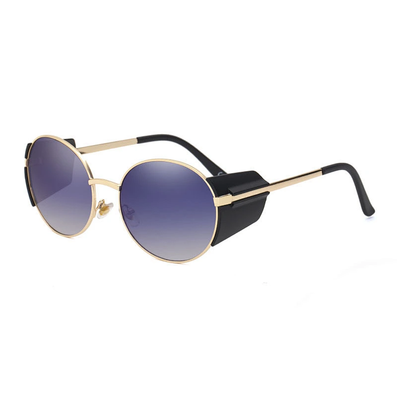 2021 newest fashion round frame punk windproof sunglasses women men eyewear shade vintage sun glasses wholesale custom goggles