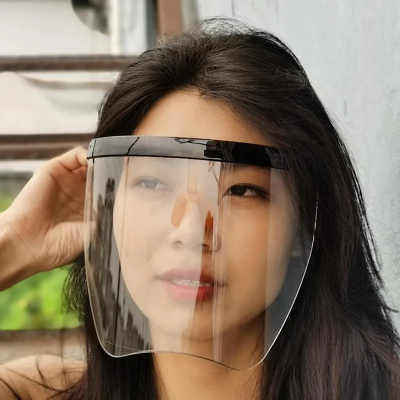 Anti-fog Face Shield mask and transparent Safety face sheild Glasses Frame visor faceshield on glasses frame