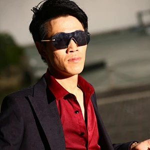 2021 newest fashion rimless colorful big frame sunglasses women men eyewear shade sport sun glasses wholesale custom goggles