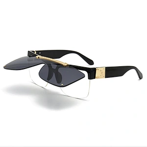 2021 newest fashion modern retro flip up sunglasses women men eyewear shade vintage sun glasses wholesale custom goggles