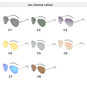 2021 newest fashion titanium rimless round sunglasses polarized women men eyewear shade sun glasses wholesale custom goggles