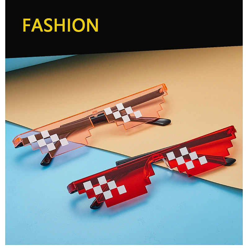2021 newest fashion coding pixel mosaic sunglasses women men eyewear shade vintage sun glasses wholesale custom goggles