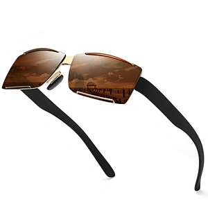 2021 newest fashion square rimless driving sunglasses polarized women men eyewear shade sun glasses wholesale custom goggles