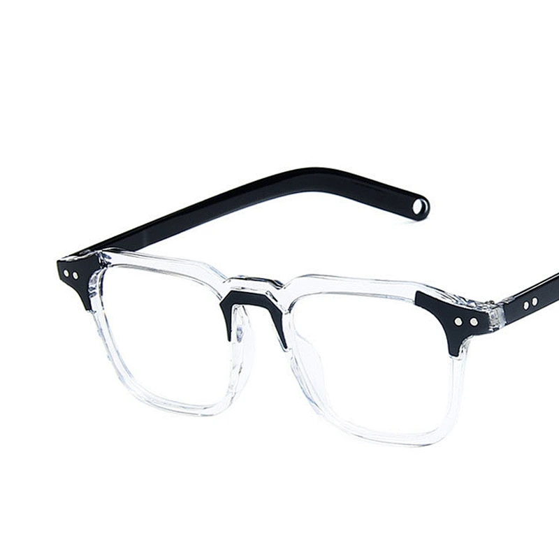 2021 trendy stud square transparent frame glasses river optical frames wholesale women eyewear men eyeglasses design eye glasses