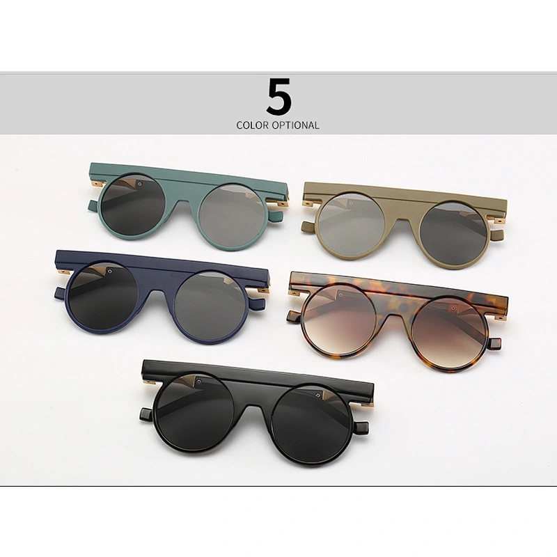 Fashionable sunglasses hot style concept round flat polarized sunglasses trend frosted custom sunglasses