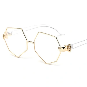 Polygon metal pearl nose pad optical frames river wholesale women eyewear men eyeglasses black frame design eye glasses