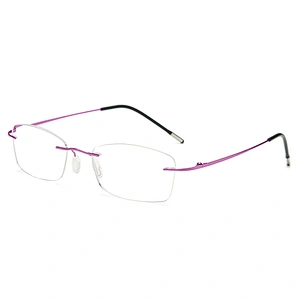 Anti blue light HD titanium light rimless trendy retro designer optics reading glasses men women wholesale reader glasses frame