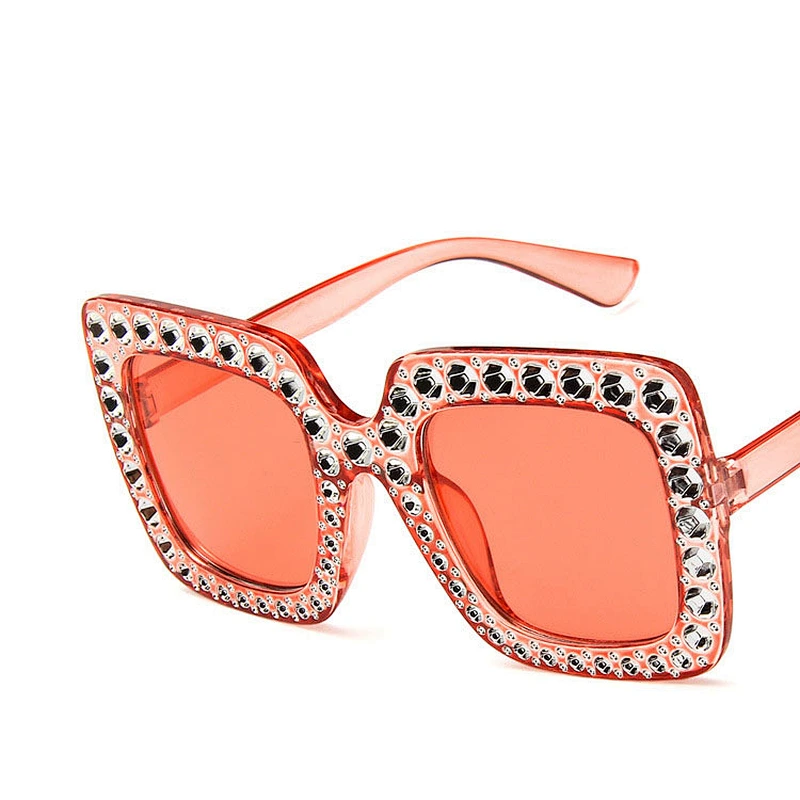 2021 newest fashion rhinestone square big frame sunglasses women men eyewear shade vintage sun glasses wholesale custom goggles