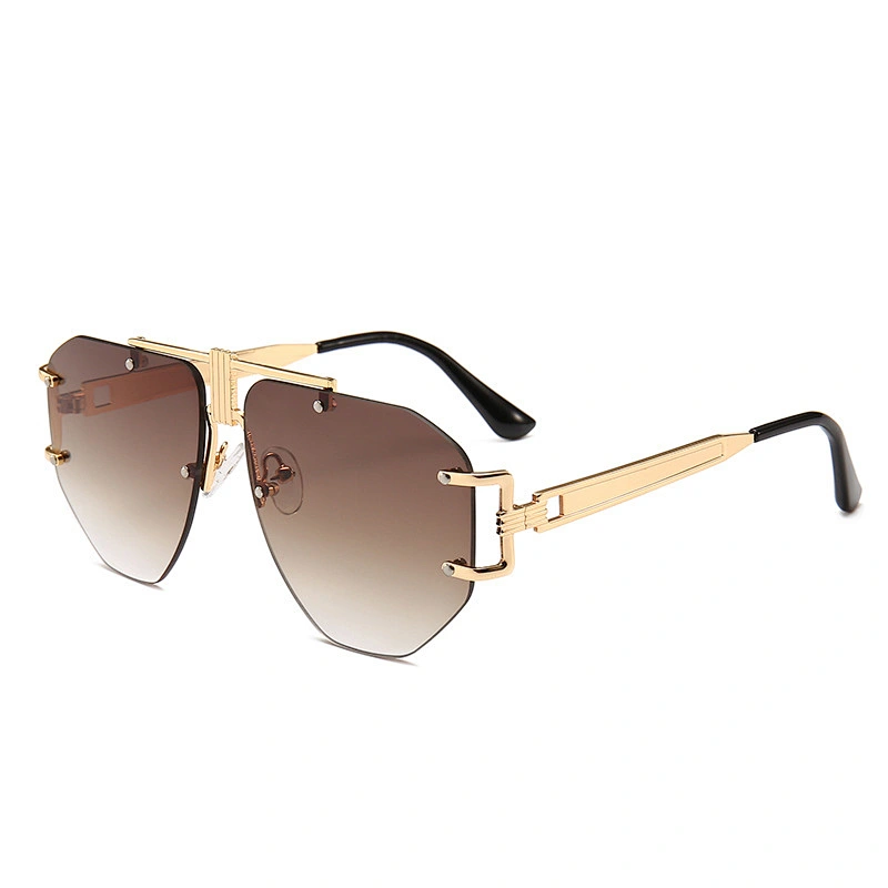 Cross-border hot style steampunk anti-snake leather sunglasses men European and US street shoot round frame sunglasses