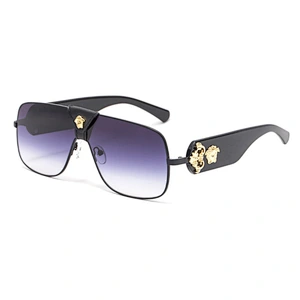 2021 newest fashion leather siamese sunglasses polarized women men eyewear shade vintage sun glasses wholesale custom goggles
