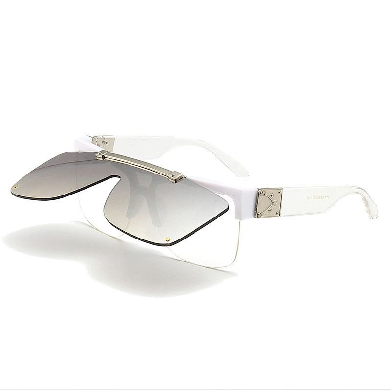 2021 newest fashion modern retro flip up sunglasses women men eyewear shade vintage sun glasses wholesale custom goggles