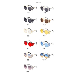 2021 newest fashion round frame steam punk four lenses sunglasses women men eyewear shade sun glasses wholesale custom goggles