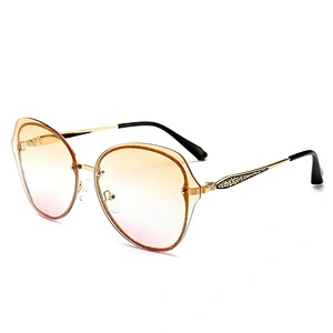 New ladies cat eye personality big-name glitter square sunglasses