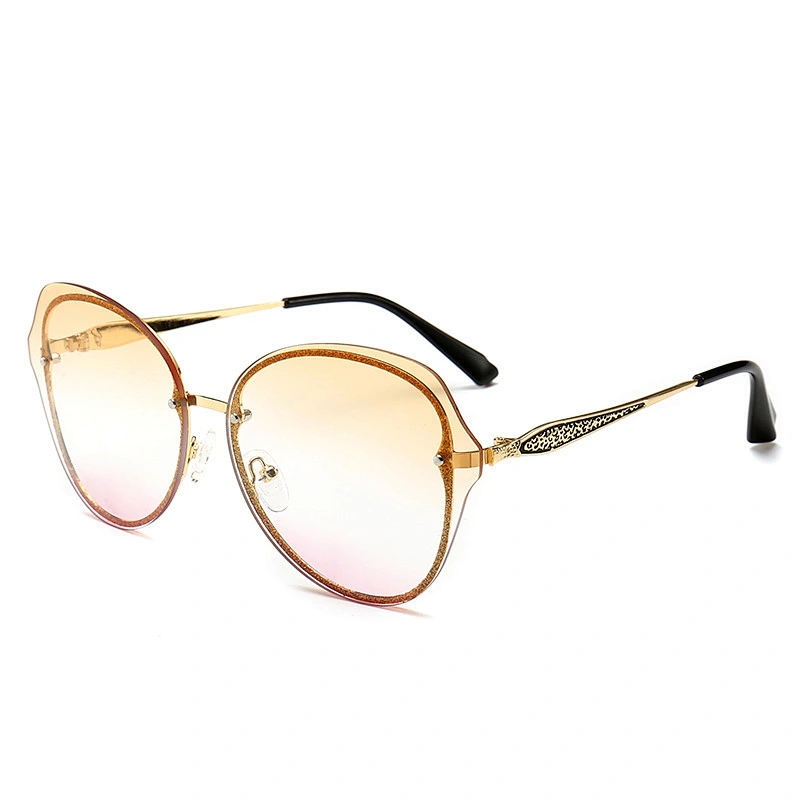 New ladies cat eye personality big-name glitter square sunglasses