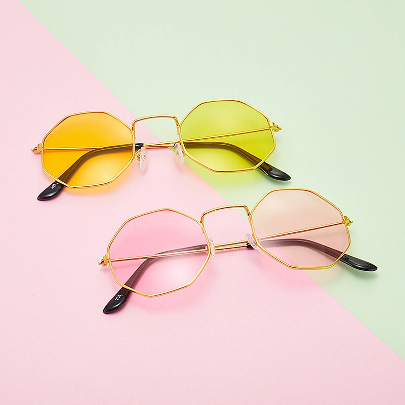 2021 newest fashion trendy metal frame polygon sunglasses women men eyewear shade vintage sun glasses wholesale custom goggles