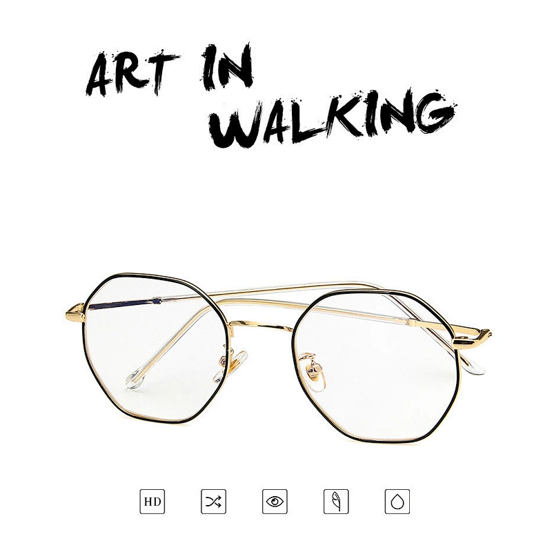 Metal polygon Irregular myopia retro glasses optical frame river wholesale women eyewear men eyeglasses design eye glasses