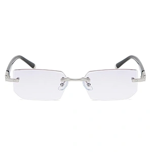 Anti blue light metal rimless trendy rhinestone retro designer optics reading glasses men women wholesale reader glasses frame