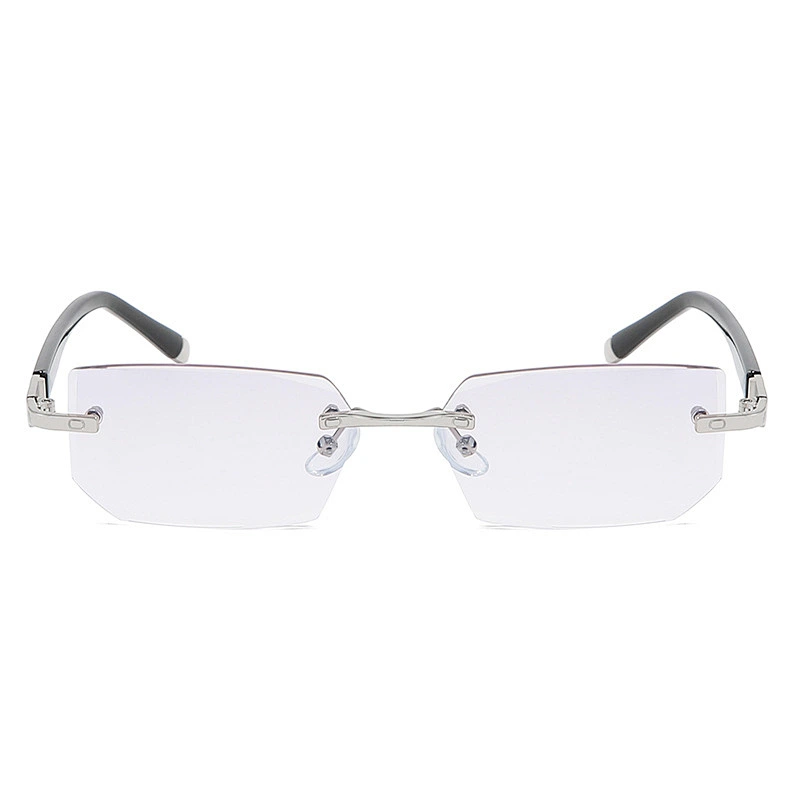Anti blue light metal rimless trendy rhinestone retro designer optics reading glasses men women wholesale reader glasses frame