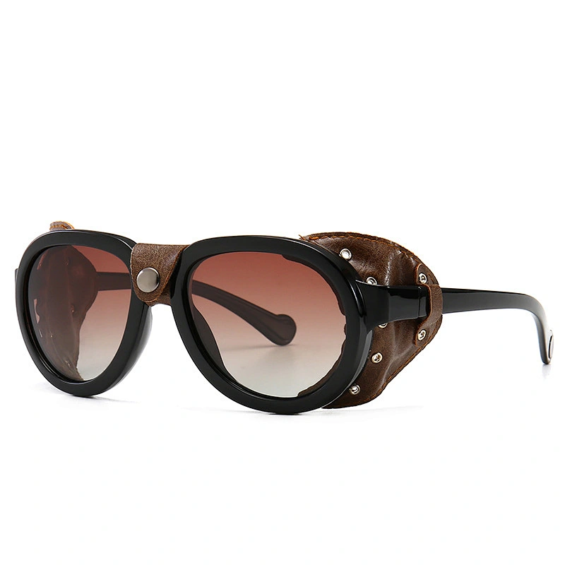 2021 newest fashion round steampunk polarized sunglasses women men eyewear shade vintage sun glasses wholesale custom goggles