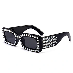 Foreign trade cross-border hot style sunglasses diamond sunglasses women street shooting square sunglasses