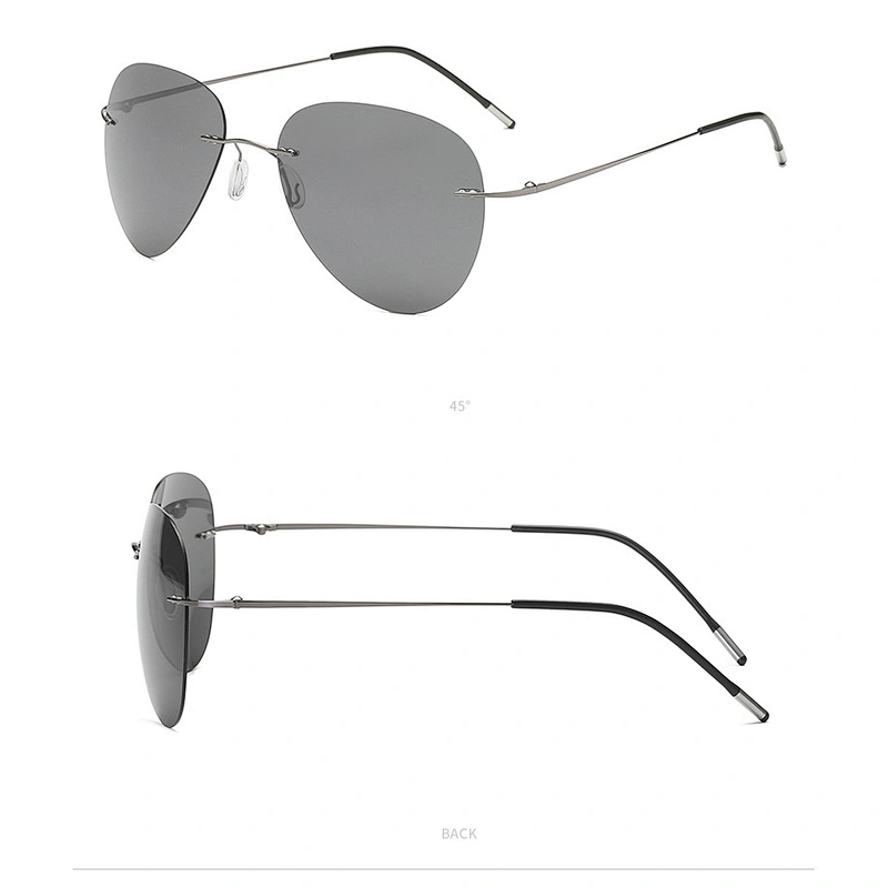 2021 newest fashion rimless foldable oval sunglasses polarized women men eyewear shade sun glasses wholesale custom goggles