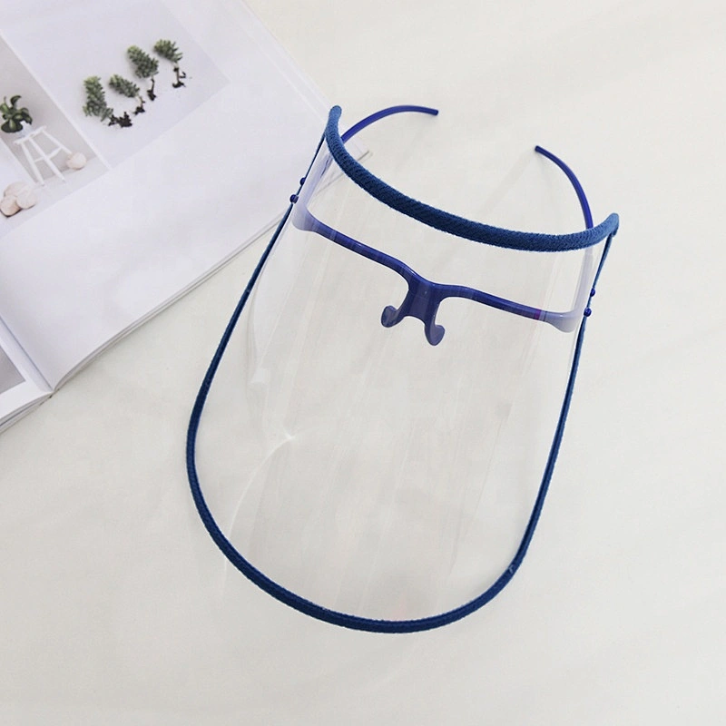 2020 Reusable Clear FaceShield Blue Foldable Face Shield Mask Water Proof Face Sheild With Glasses Frame