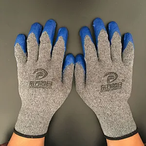 Mechanic Yarn Working Safety Driving Dipped Gloves Construction Blue Plain Light Style Feature Material Wing Origin