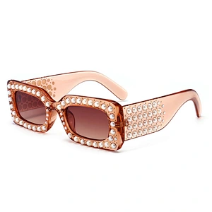 Foreign trade cross-border hot style sunglasses diamond sunglasses women street shooting square sunglasses