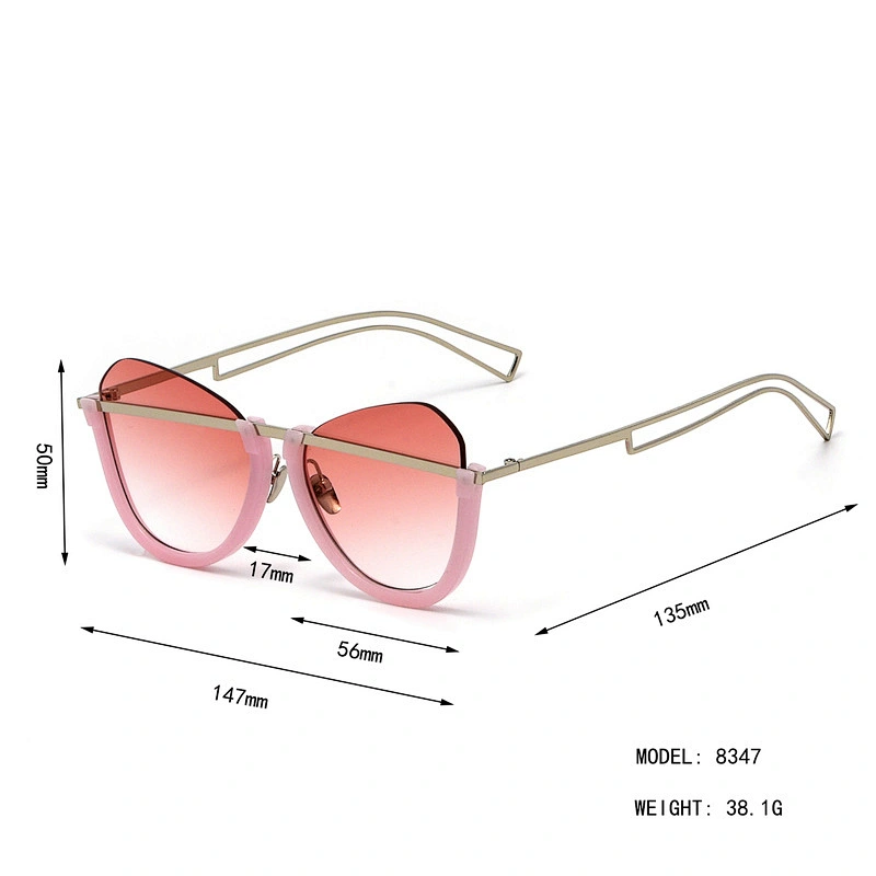 2021 newest fashion cat eye half-rim celebrity sunglasses women men eyewear shade vintage sun glasses wholesale custom goggles