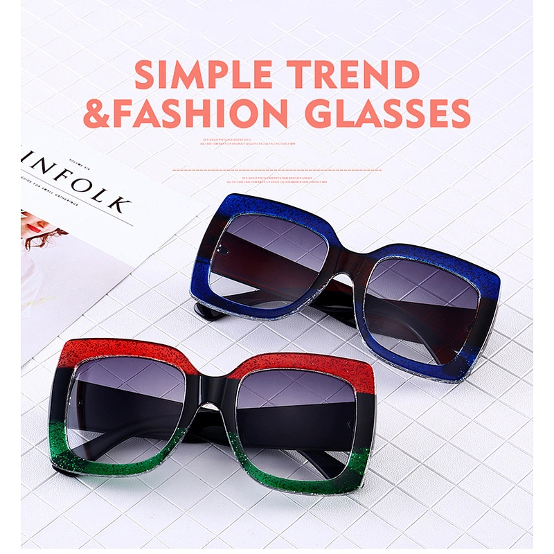 2021 fashion newest square tricolor big frame celebrity sunglasses women men eyewear shade sun glasses wholesale custom goggles