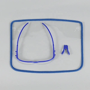 2020 Reusable Clear FaceShield Blue Foldable Face Shield Mask Water Proof Face Sheild With Glasses Frame