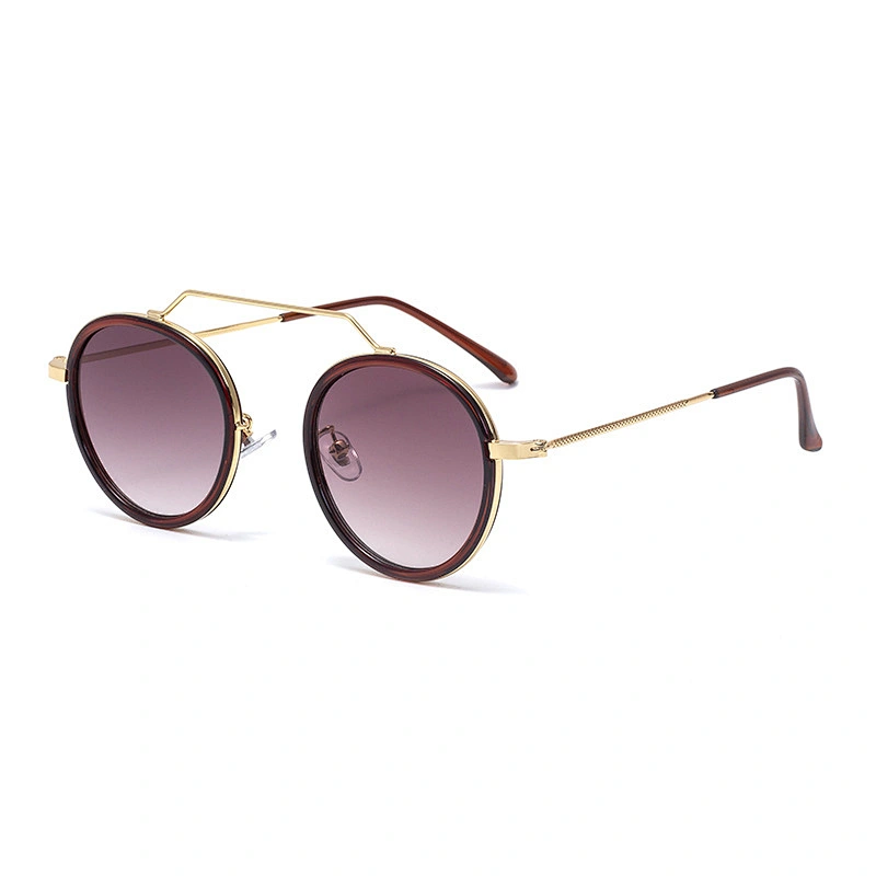 2021 newest fashion round metal frame trendy sunglasses women men eyewear shade vintage sun glasses wholesale custom goggles