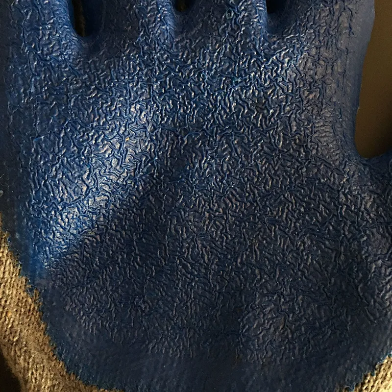 Mechanic Yarn Working Safety Driving Dipped Gloves Construction Blue Plain Light Style Feature Material Wing Origin