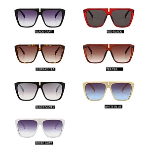 Cross-border new square flat top mens sunglasses women European and American street style fashion sunglasses newest