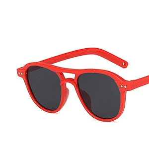 Cute newest stud round frame trendy kids boy sunglasses girls 2021 manufacture for custom UV sun glasses