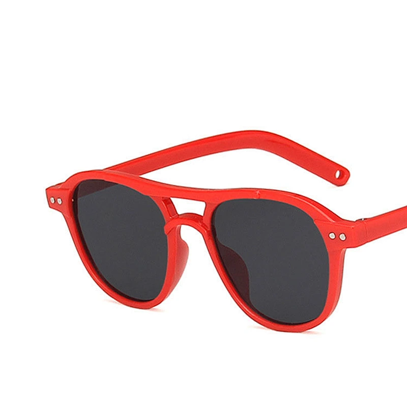 Cute newest stud round frame trendy kids boy sunglasses girls 2021 manufacture for custom UV sun glasses