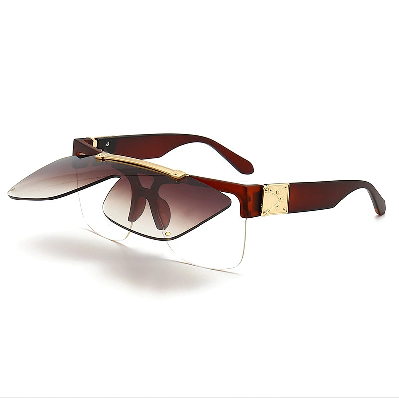 Foreign trade new style modern retro sunglasses flip sunglasses INS wind big branded sunglasses