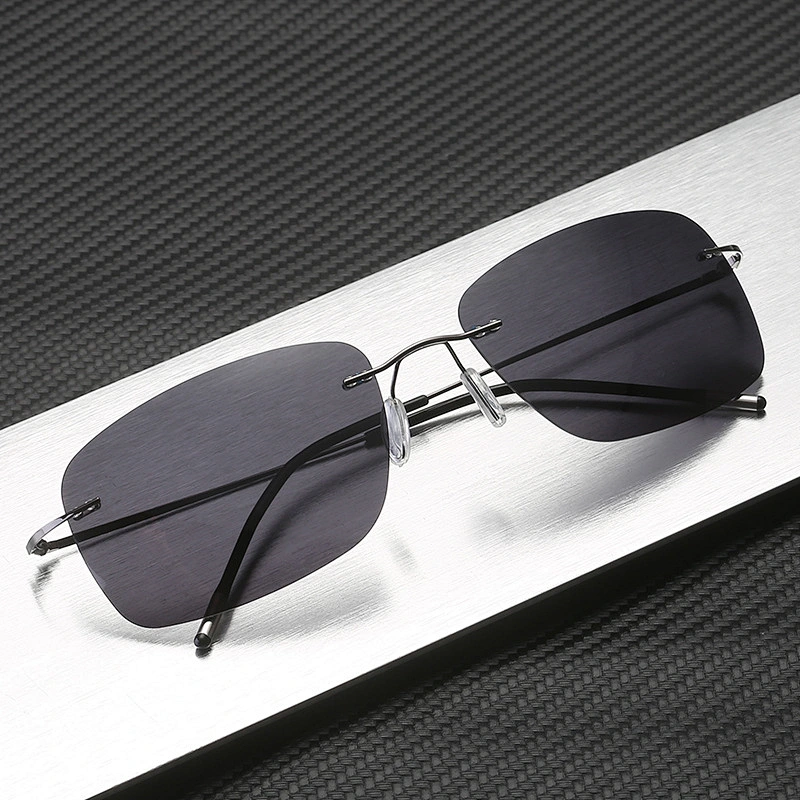 2021 newest fashion titanium rimless foldable sunglasses polarized women men eyewear shade sun glasses wholesale custom goggles