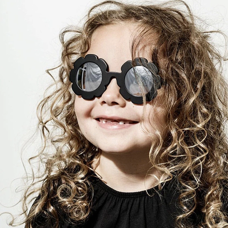 Anti UV newest cute sunflower trendy personality kids boy sunglasses girls 2021 manufacture for custom UV sun glasses